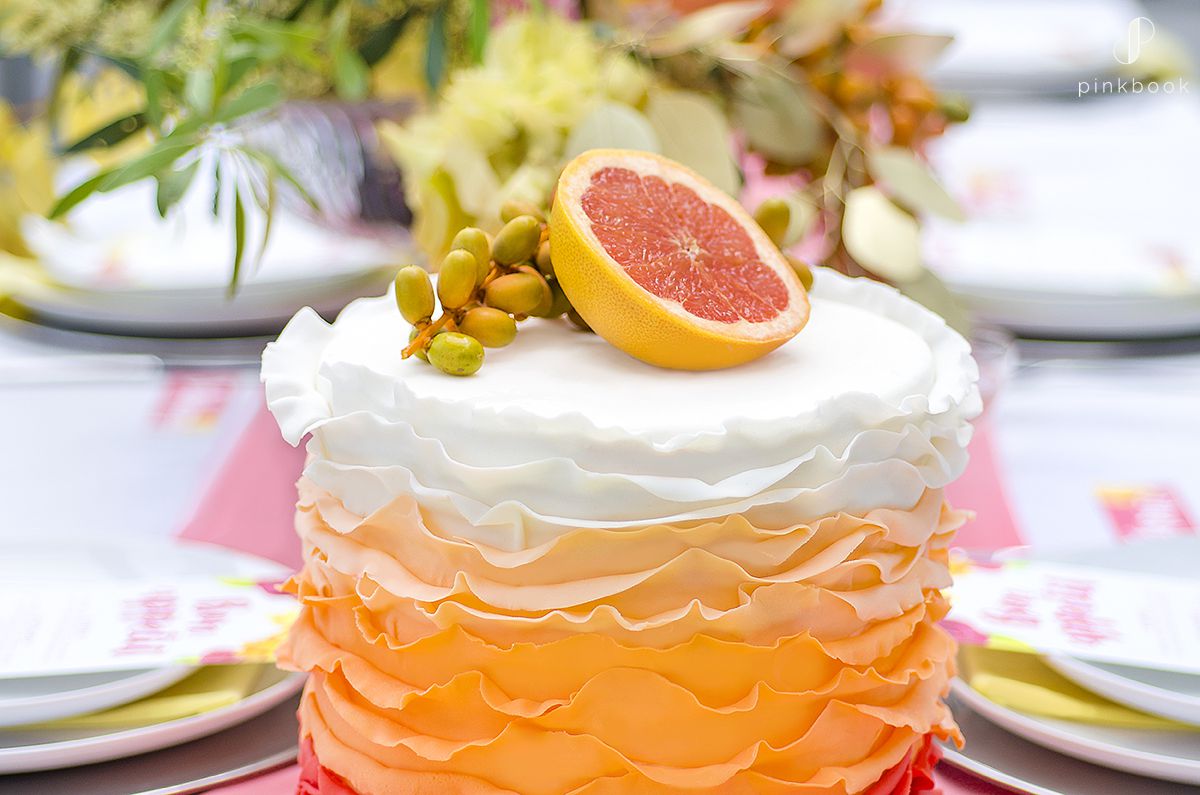 Citrus Orange Wedding Cake Inspiration